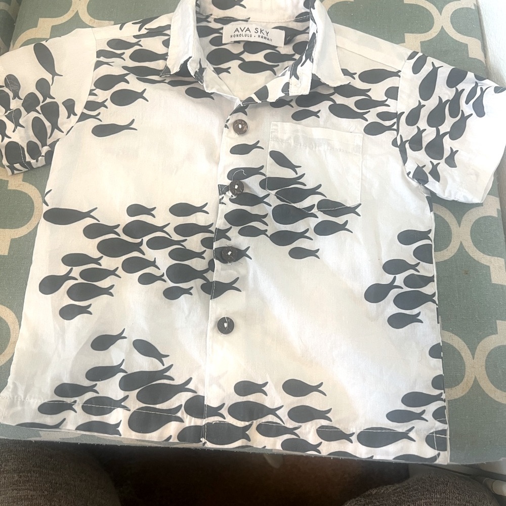 Ava Sky fish print shirt